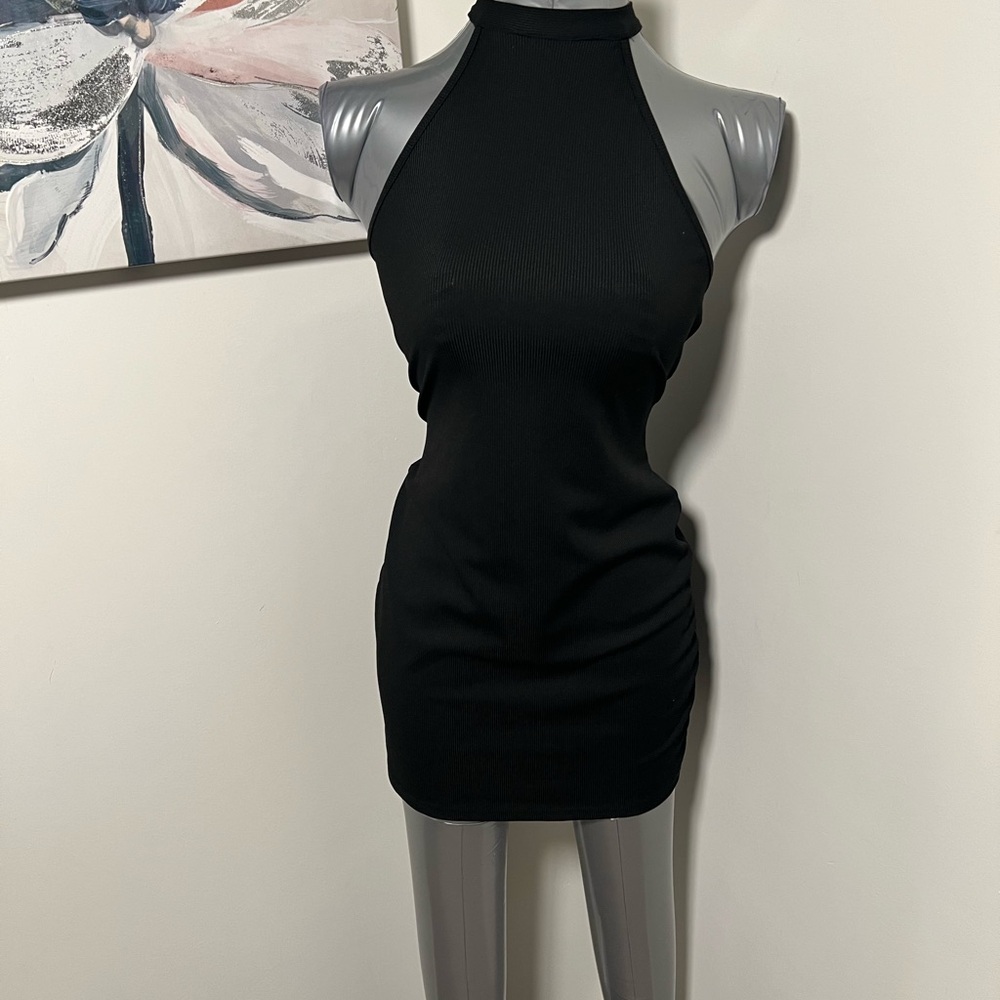 Elegant Black Halter Dress